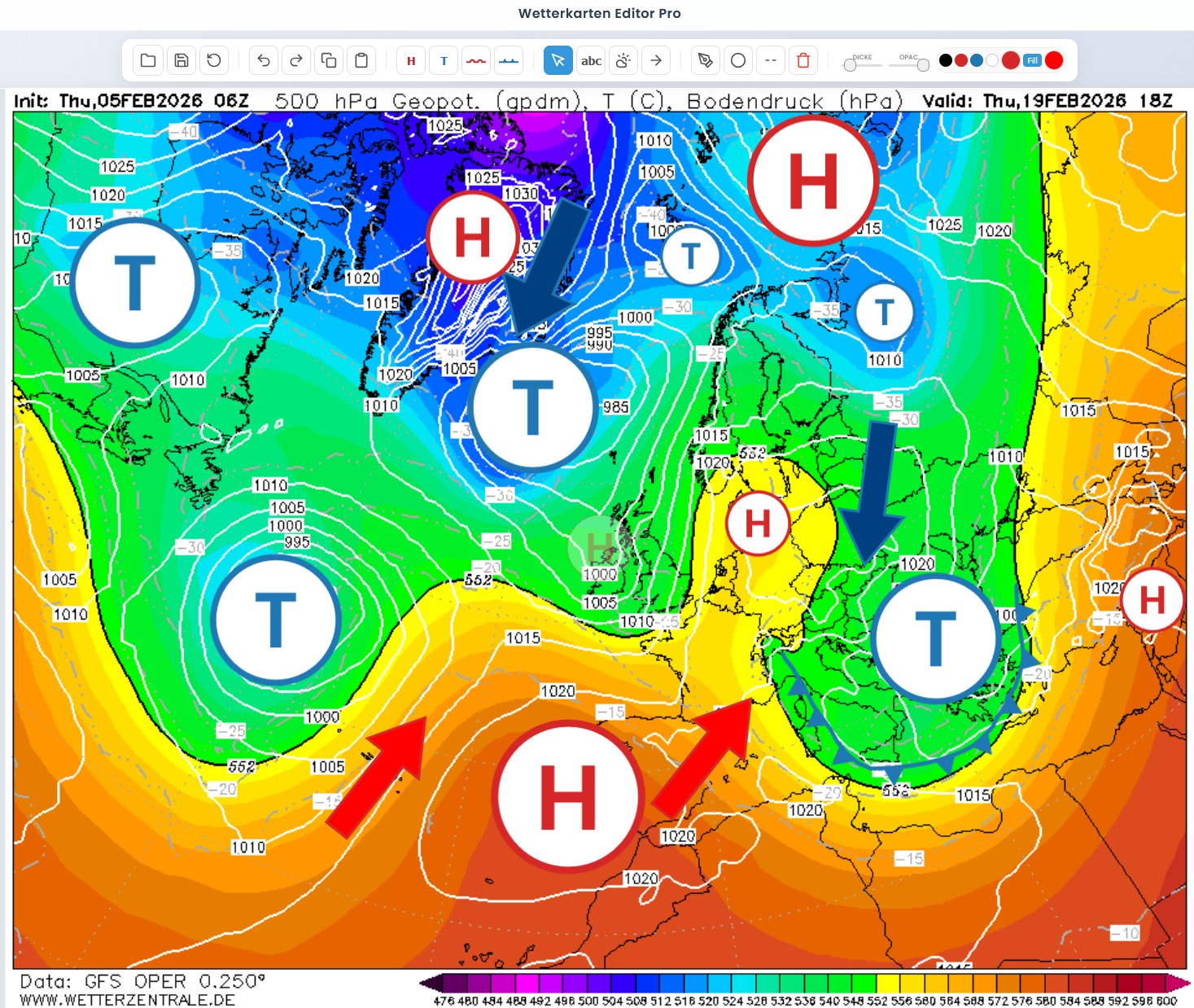 Vorschau Wetterkarten Editor Pro